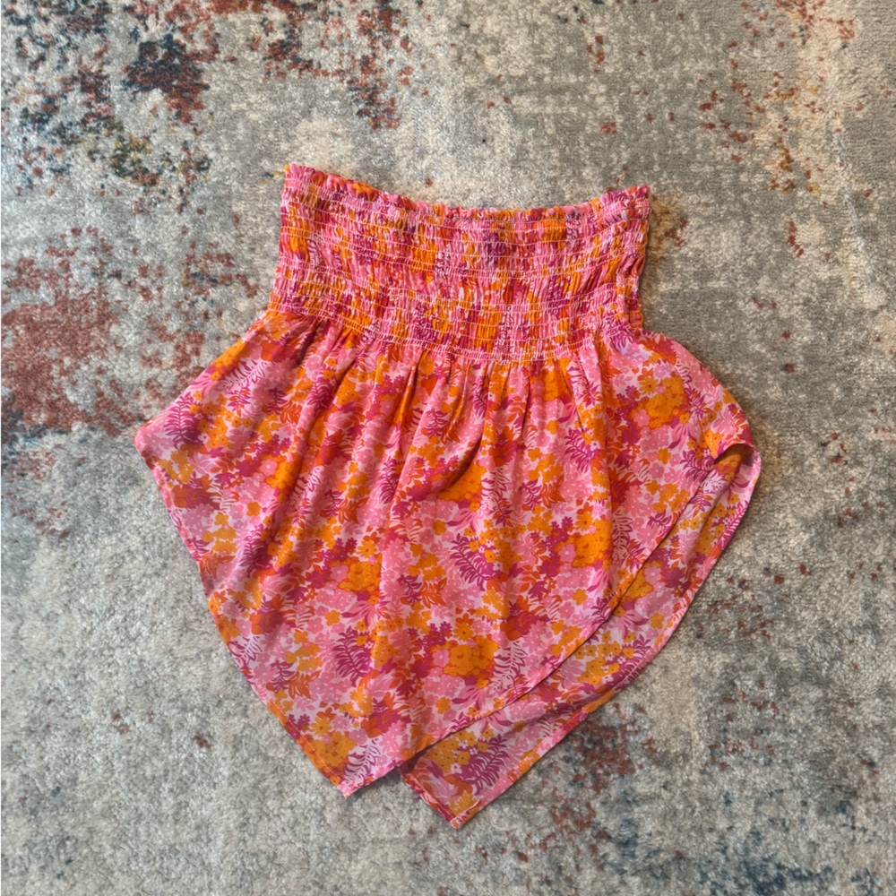 Wild Fable Pink Floral Strapless Blouse